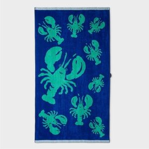 ROLLER RABBIT X TARGET Lobsters Beach Towel Cobalt Blue / Teal - New w Tags